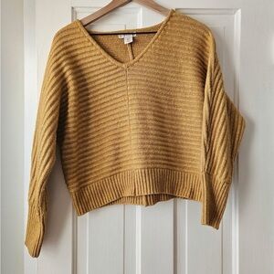 Cozy Mustard V-Neck Sweater